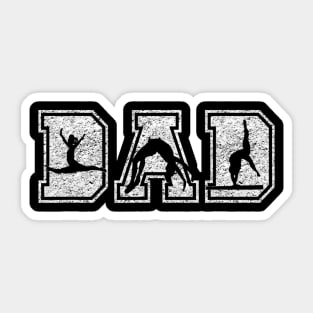 Mens Gymnastics Dad Funny Fathers Day Distressed Sticker